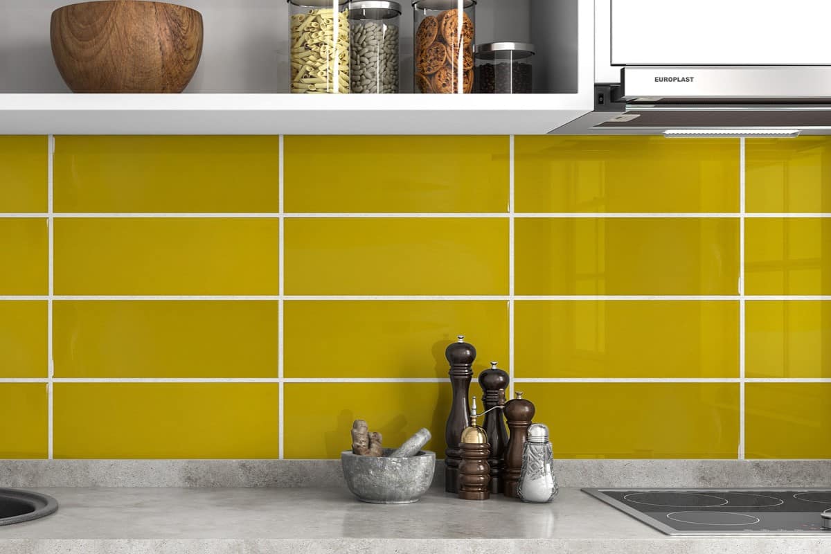  Yellow Square Ceramic Tiles; Glazed Matte Glossy Designs Fire Resistant 